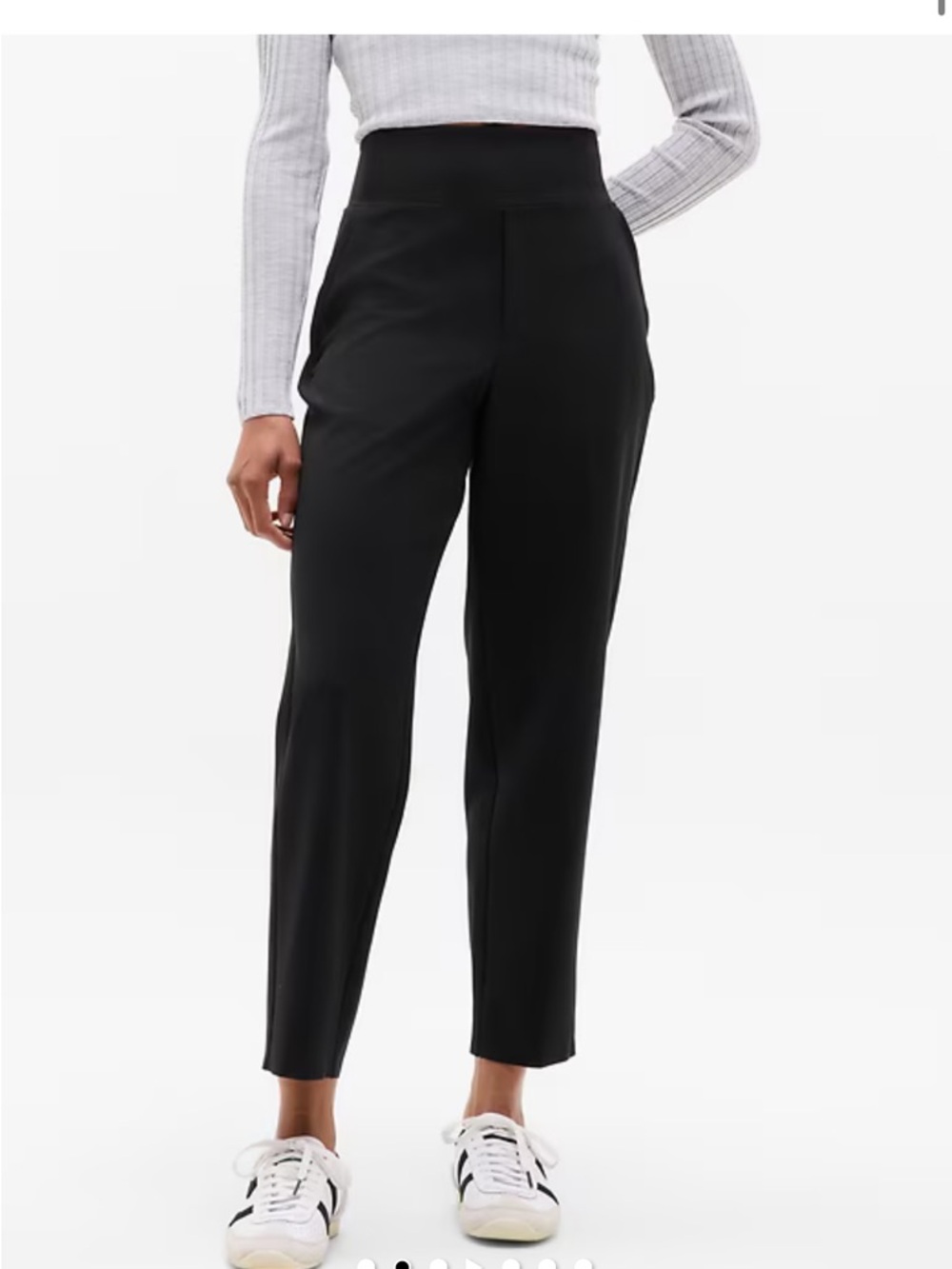 Athleta Black Ankle Cropped High-Waist Pants